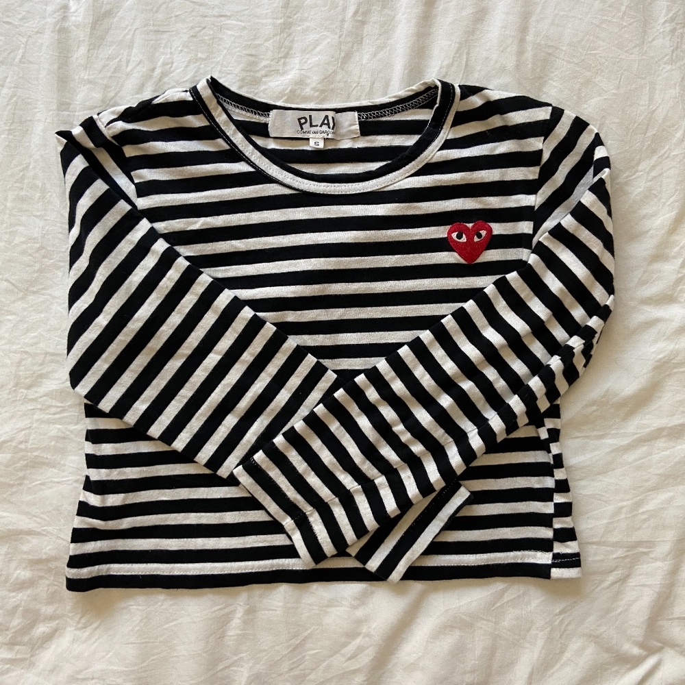 Comme Des Garcons Play Longsleeve Striped Crop